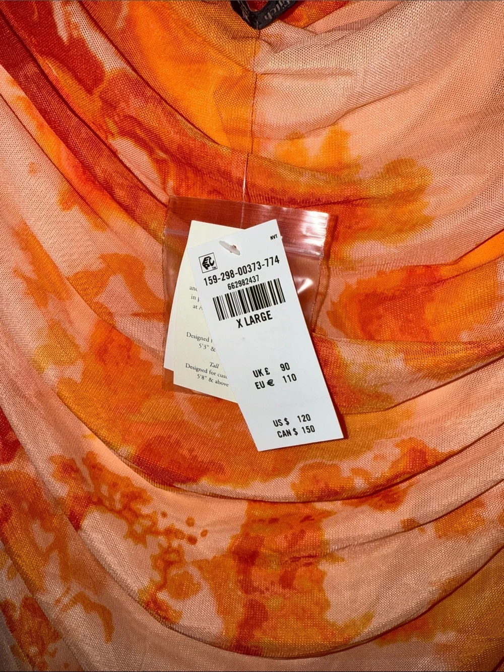 Abercrombie Maxi Mesh Strapless Orange dress